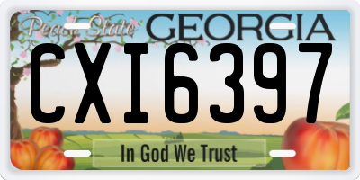 GA license plate CXI6397