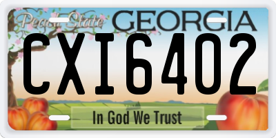 GA license plate CXI6402