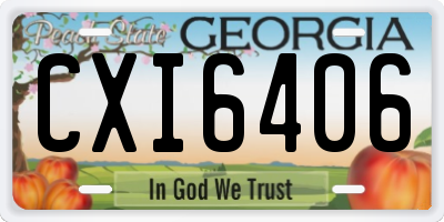 GA license plate CXI6406