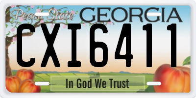 GA license plate CXI6411