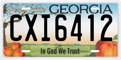 GA license plate CXI6412