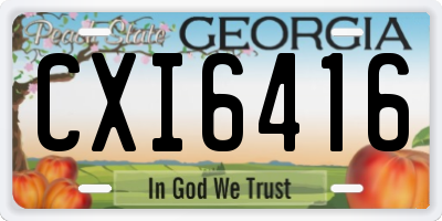 GA license plate CXI6416