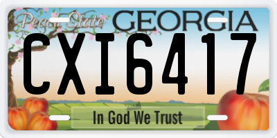 GA license plate CXI6417