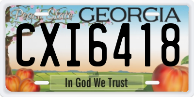 GA license plate CXI6418