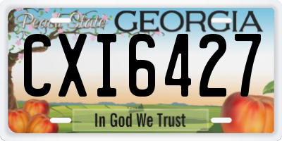 GA license plate CXI6427