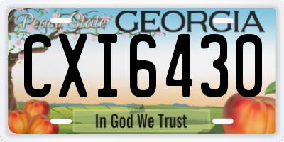 GA license plate CXI6430