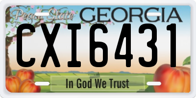 GA license plate CXI6431