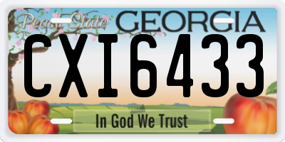 GA license plate CXI6433