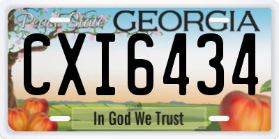 GA license plate CXI6434