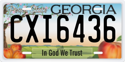 GA license plate CXI6436