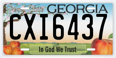 GA license plate CXI6437
