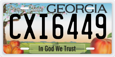 GA license plate CXI6449