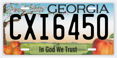 GA license plate CXI6450
