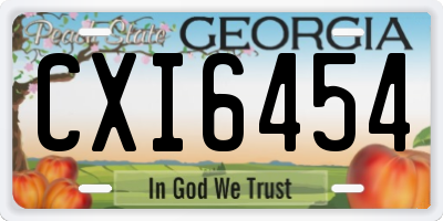 GA license plate CXI6454