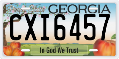 GA license plate CXI6457
