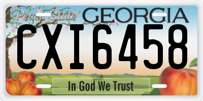 GA license plate CXI6458