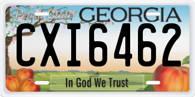 GA license plate CXI6462