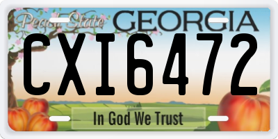 GA license plate CXI6472