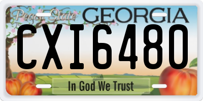 GA license plate CXI6480
