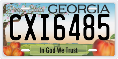 GA license plate CXI6485