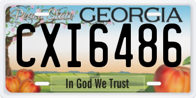 GA license plate CXI6486