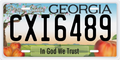 GA license plate CXI6489