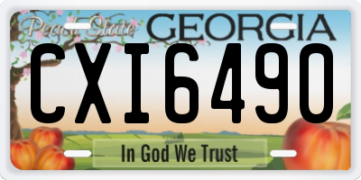 GA license plate CXI6490