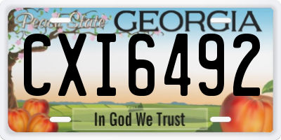 GA license plate CXI6492
