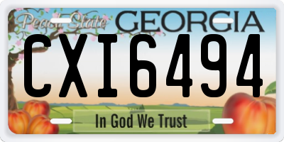 GA license plate CXI6494