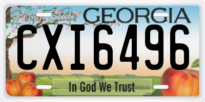 GA license plate CXI6496