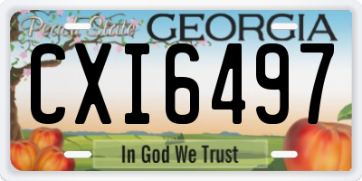 GA license plate CXI6497