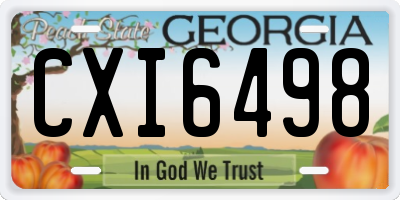 GA license plate CXI6498