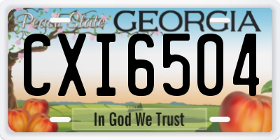 GA license plate CXI6504