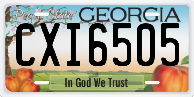 GA license plate CXI6505