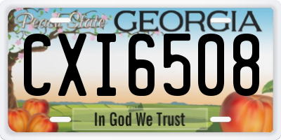 GA license plate CXI6508