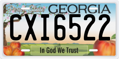 GA license plate CXI6522
