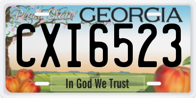 GA license plate CXI6523