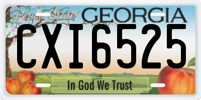 GA license plate CXI6525