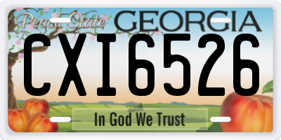 GA license plate CXI6526