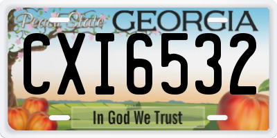 GA license plate CXI6532