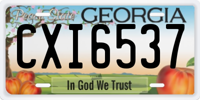GA license plate CXI6537