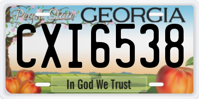 GA license plate CXI6538