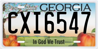 GA license plate CXI6547