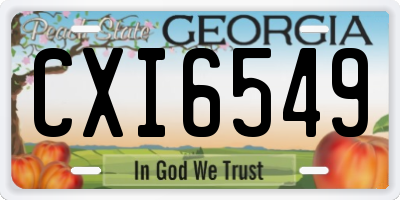 GA license plate CXI6549