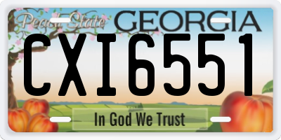 GA license plate CXI6551