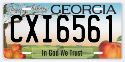 GA license plate CXI6561