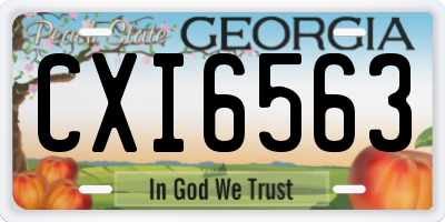GA license plate CXI6563