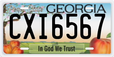 GA license plate CXI6567
