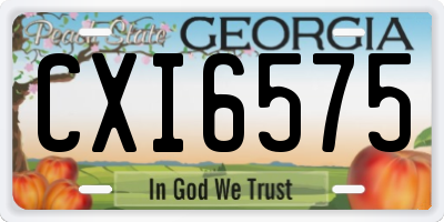 GA license plate CXI6575