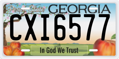GA license plate CXI6577